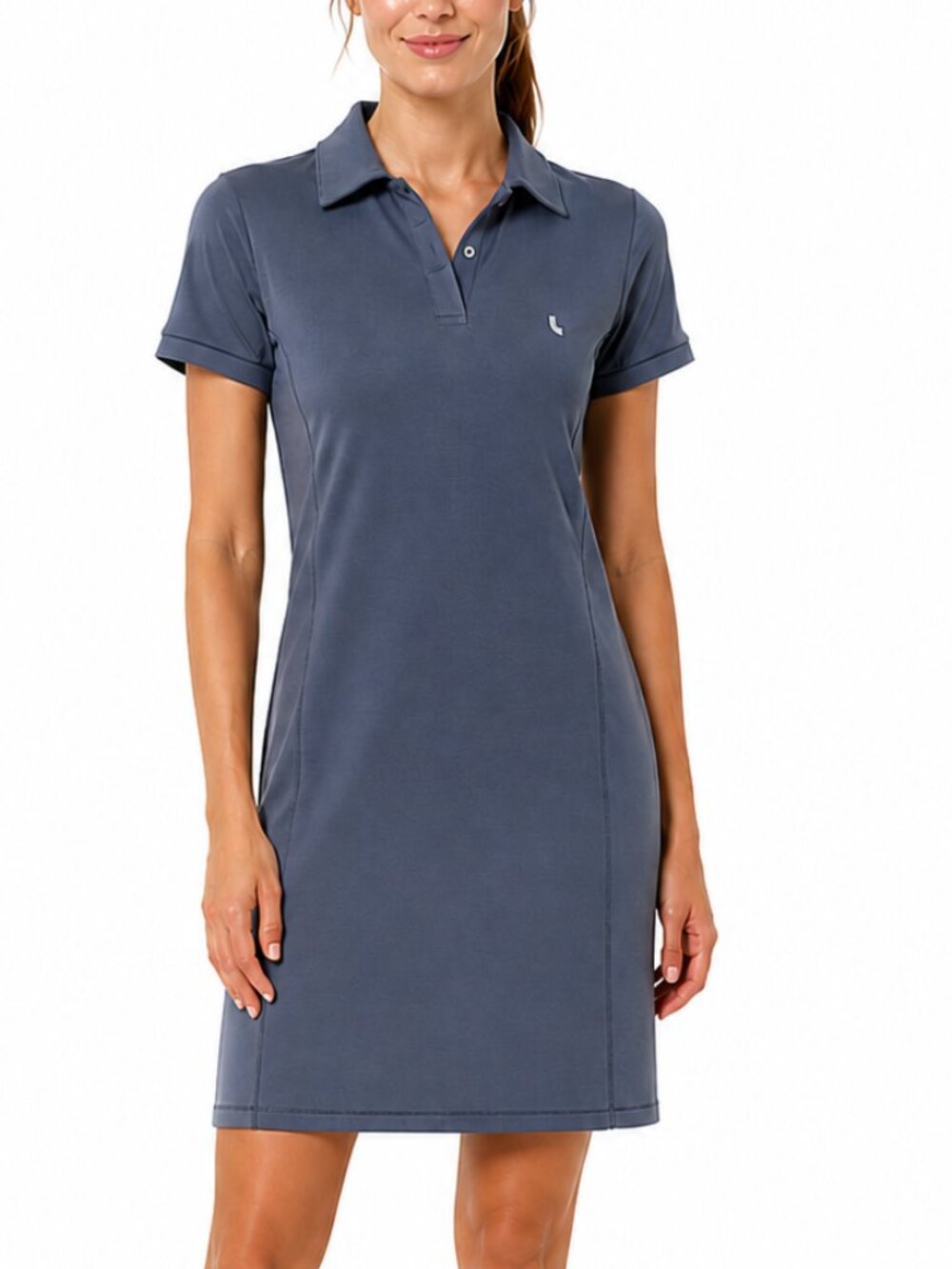 Lole Slate Blue Polo Midi Dress